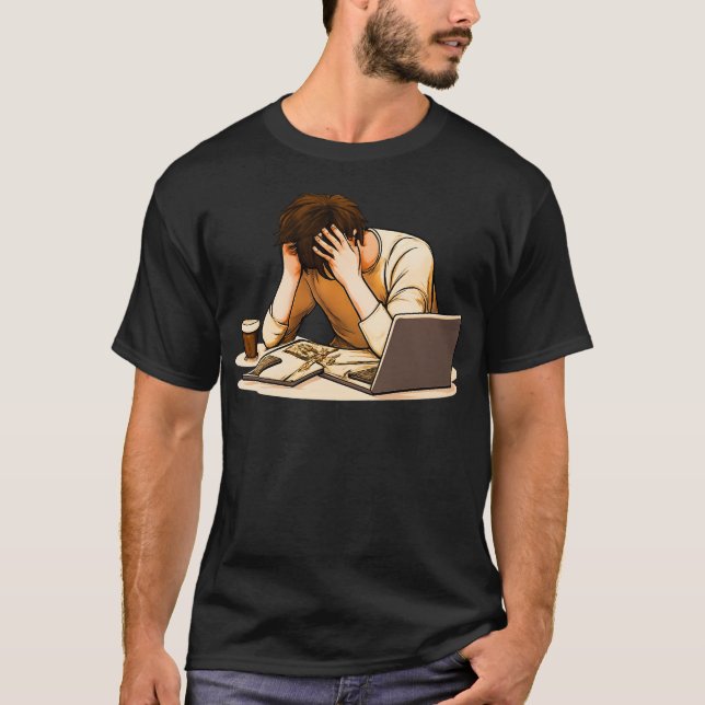 Camiseta Esgotamento da Vida Diária Sobrecarga Digital Gráf (Frente)