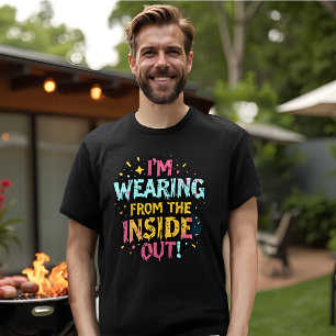 Camiseta Esgotamento Emocional Colorido Engraçado Vestindo