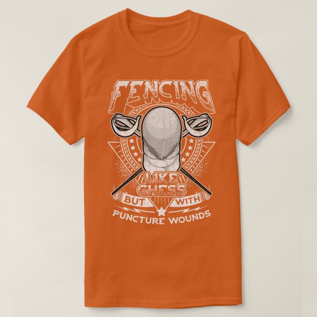 Camiseta Esgrima Como Xadrez Mas Com Feridas De Punção (Frente do Design)