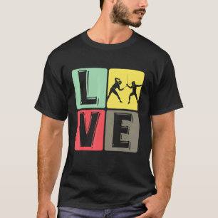 Camiseta Esgrima de amor muro esportes Espada Saber Epee Fe