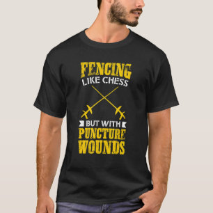 Camiseta Esgrima De Teto Fencer Como Xadrez Mas Com Punção
