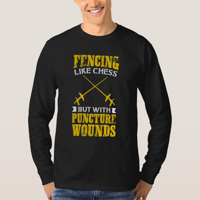 Camiseta Esgrima De Teto Fencer Como Xadrez Mas Com Punção  (Frente)
