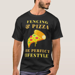 Camiseta esgrima e estilo de vida da pizza