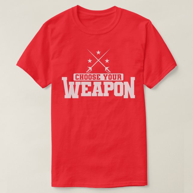 Camiseta Esgrima Escolha sua arma Saber ou Epee (Frente do Design)