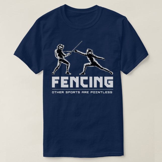 Camiseta Esgrima Esportiva Fencer Lutando Contra Esgrima (Frente do Design)