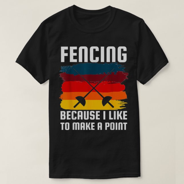 Camiseta Esgrima Porque Como Fazer Ponto Engraçado Humor Fe (Frente do Design)