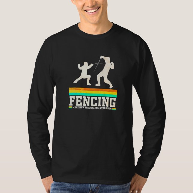Camiseta Esgrima Torna Novos Amigos E Os Esfaqueia (Frente)