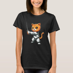 Camiseta Esgrimista Gato Masculino, Feminino e Infantil