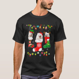Camiseta Eskimo Americano de Natal Luz Engraçada Puppy Xma