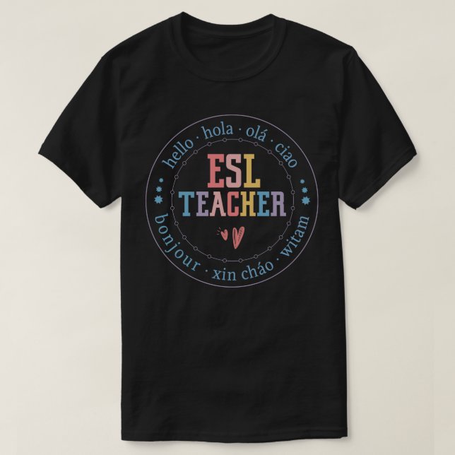 Camiseta ESL - Professor de línguas 1 (Frente do Design)