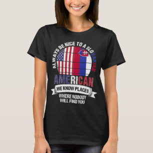 Camiseta Eslovaco americano know Places Eslováquia Flag