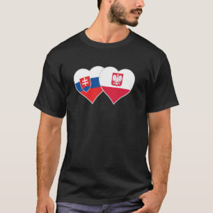 Camiseta Eslovaco Bandeira Polonesa Heart Eslováquia Polôni