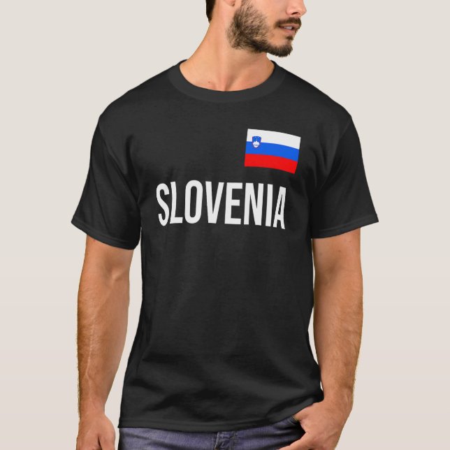 Camiseta Eslovênia Homens Crianças Eslovênia Bandeira Souve (Frente)