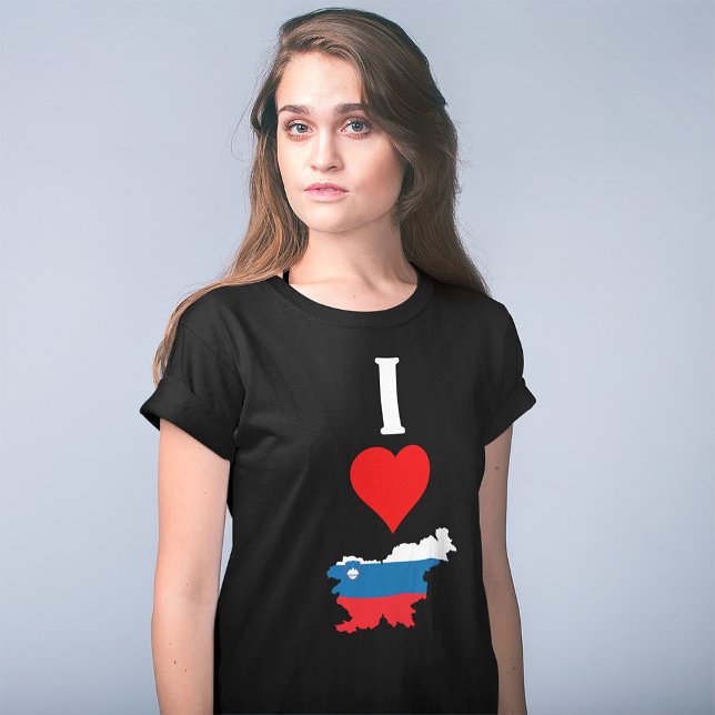 Camiseta Eslovênia - Vertical I Love Slovenije Flag Map Wom (Criador carregado)