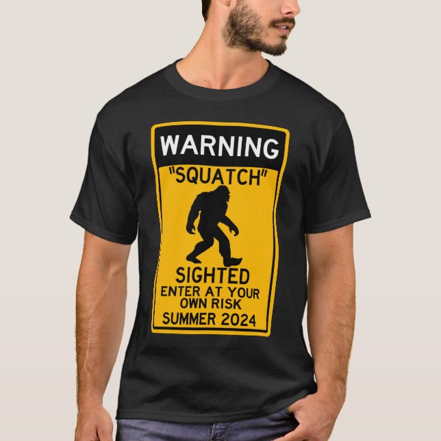 Camiseta Esmagado (Sasquatch) Entre com o seu próprio risco (Frente)