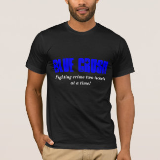 Camiseta Esmagamento azul, bilhetes de combate do crime