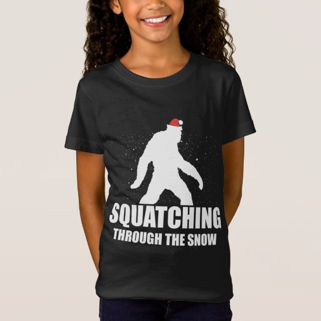 Camiseta Esmagando Através Da Neve Papai noel Cristma (Frente)