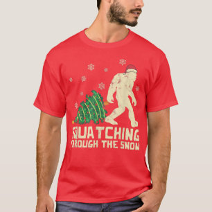 Camiseta Esmagando Através Do Natal Da Neve Yeti