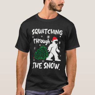 Camiseta Esmagando Através Do Sasquatch Sa De Natal Da Neve