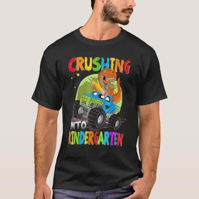Camiseta Esmagando No Jardim Infantil Monstro Dinossauro (Frente)