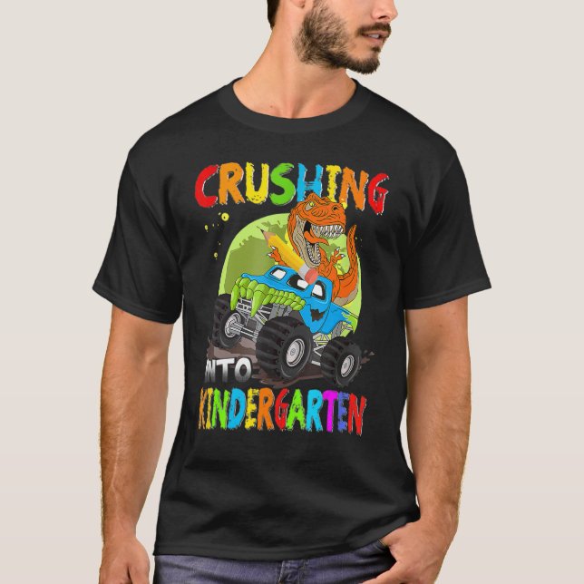 Camiseta Esmagando No Jardim Infantil Monstro Dinossauro (Frente)