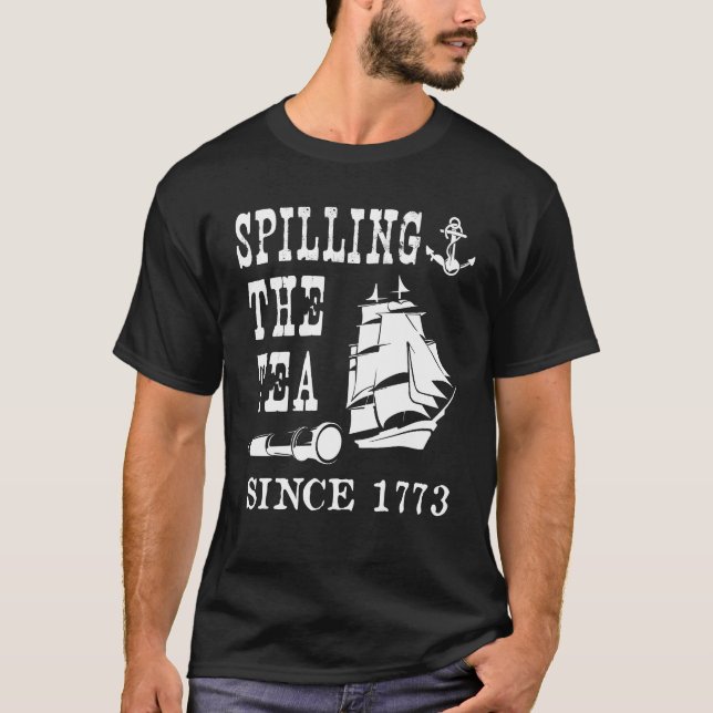 Camiseta Esmagando O Chá Desde 1773 História Americana (Frente)