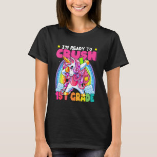 Camiseta Esmagar 1 rua A Dabbing Unicorn Back To School Gir