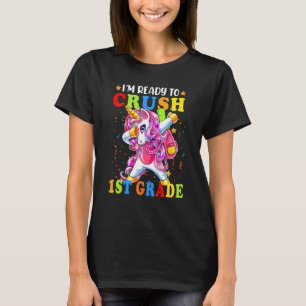 Camiseta Esmagar 1 rua A Dabbing Unicorn Back To School Gir