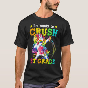 Camiseta Esmagar 1 rua A Dabbing Unicorn Back To School Gir