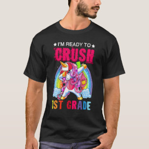 Camiseta Esmagar 1 rua A Dabbing Unicorn Back To School Gir