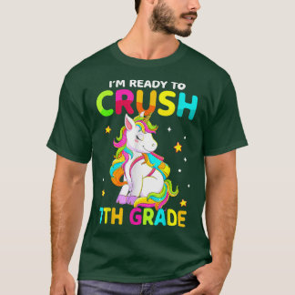 Camiseta Esmagar 7 Dabbing Unicorn De volta à escola