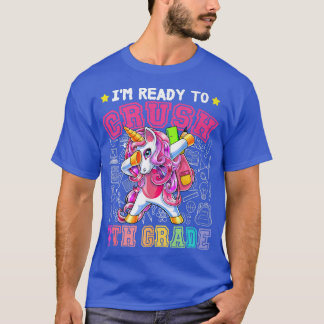 Camiseta Esmagar 7 de Grau Dabbing Unicorn de volta à escol