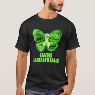 Camiseta Esmagar Gastroparesia Borboleta Faixa Roxa Suporte