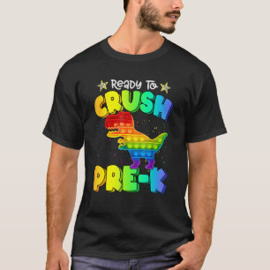Camiseta Esmagar Pré K Dinossauro Pop It Fidget Volta às Au