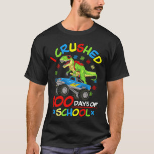 Camiseta Esmagei 100 Dias De Caminhão Monstro De Meninos Es