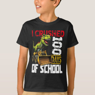 Camiseta Esmagei 100 Dias De Construção De Bulldozer Escola