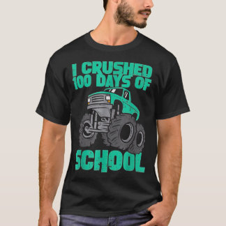 Camiseta Esmagei 100 Dias De Crianças De Caminhão De Monstr