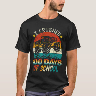 Camiseta Esmagei 100 Dias De Crianças De Caminhão De Monstr