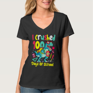 Camiseta Esmagei 100 Dias De Meninos Dinossauros Da Escola