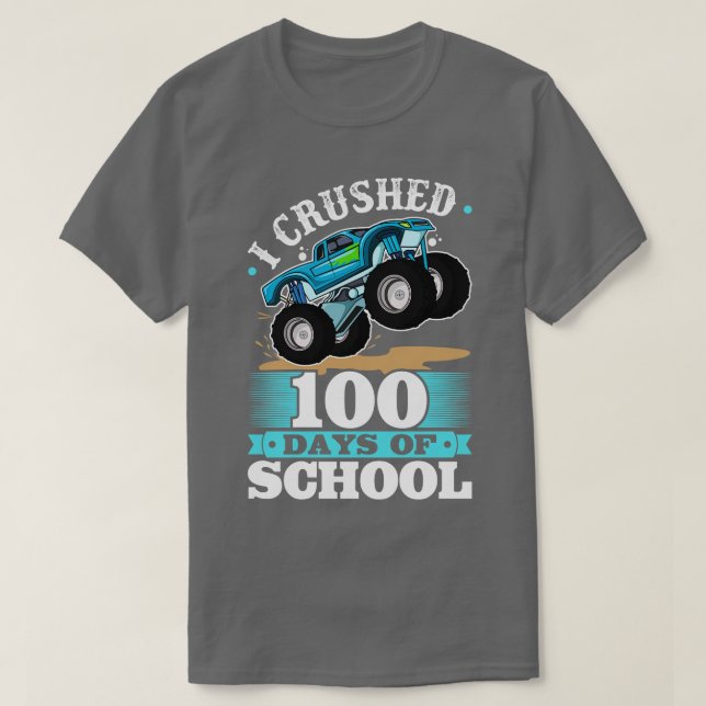 Camiseta Esmagei 100 Dias de Meninos Escolares 100º Dia de  (Frente do Design)