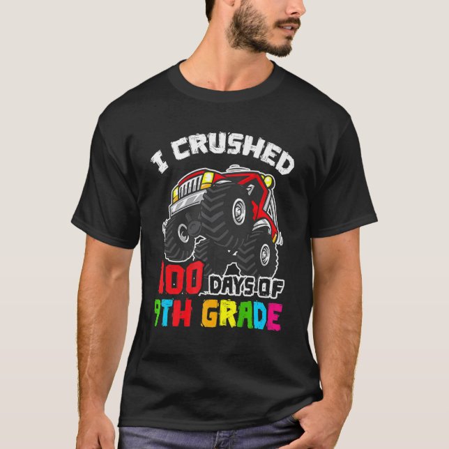 Camiseta Esmagei 100 Dias De Nint Monster Truck Do 9º Grau (Frente)