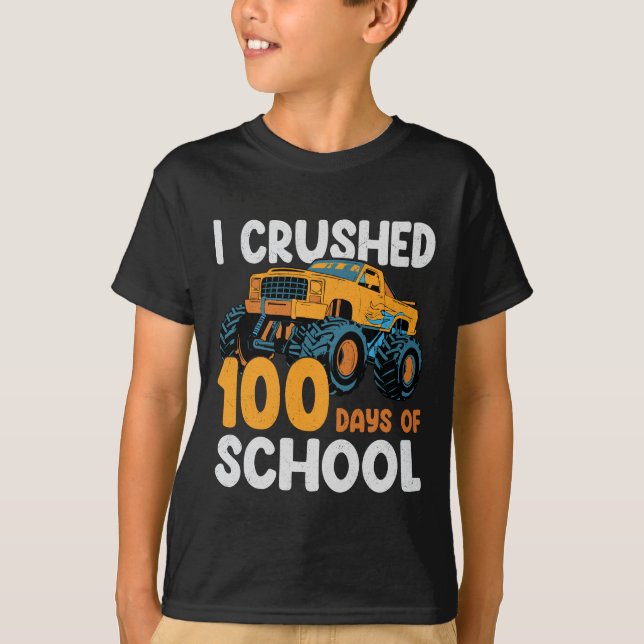 Camiseta 🎉 Esmagei 100 dias de T-Shirt da escola - Diversã (Frente)