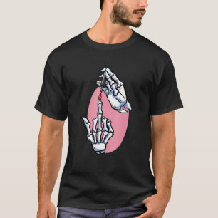 Camiseta Esmalte para unhas do dedo médio da mão de esquele
