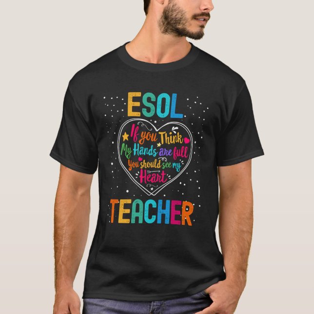 Camiseta ESOL Teacher Appreciation Week Back to School Hear (Frente)