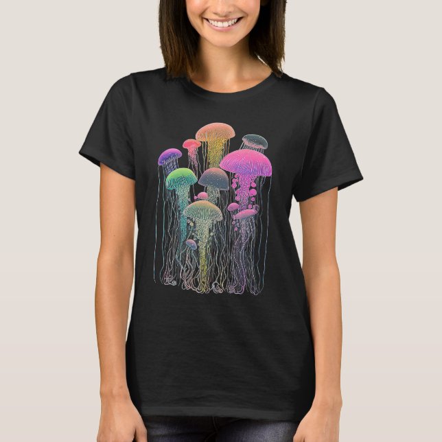 Camiseta Esoteric Jellyfish Crystals Cute Illustration (Frente)