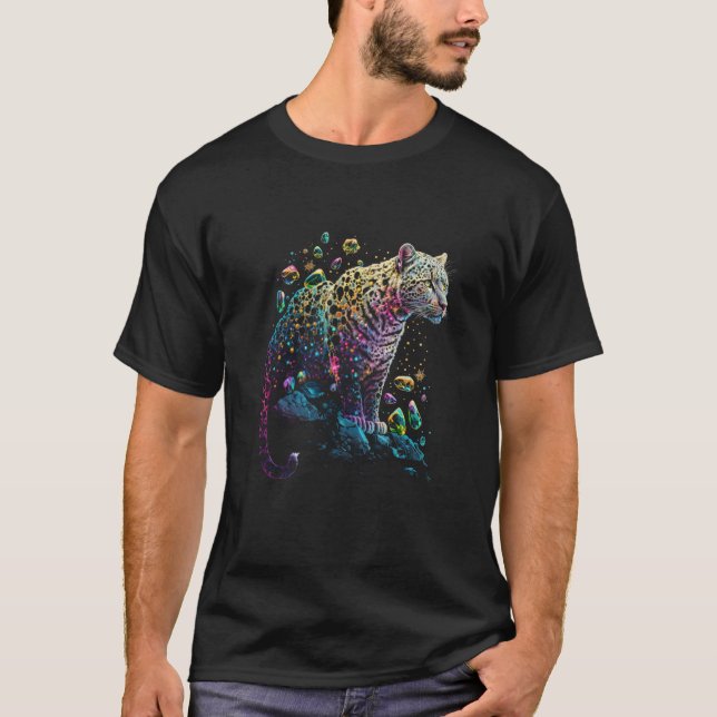 Camiseta Esoteric Leopard Crystals Cute Illustration  4 (Frente)