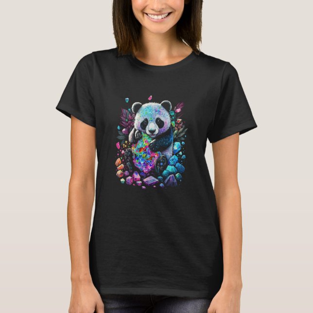 Camiseta Esoteric Panda Crystals Cute Illustration  2 (Frente)