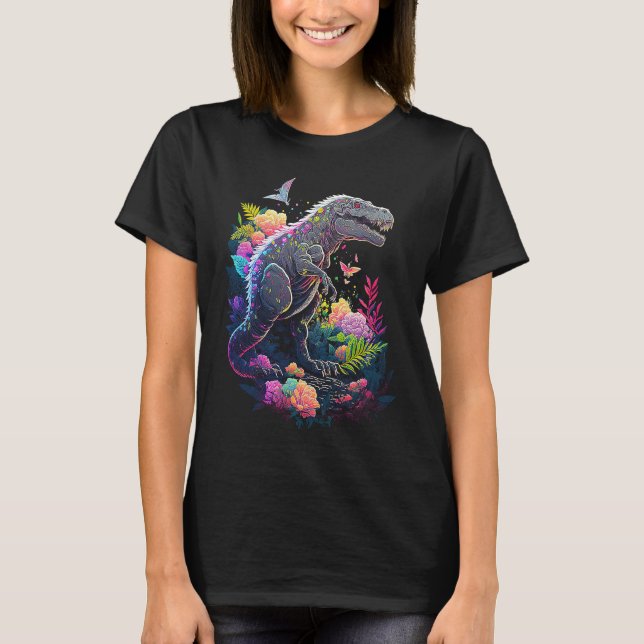 Camiseta Esoteric Rex Trex Crystals Cute Illustration  2 (Frente)