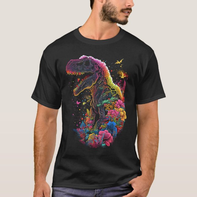 Camiseta Esoteric Rex Trex Crystals Cute Illustration  4 (Frente)