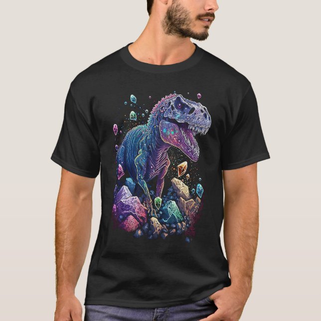 Camiseta Esoteric Rex Trex Crystals Cute Illustration  5 (Frente)